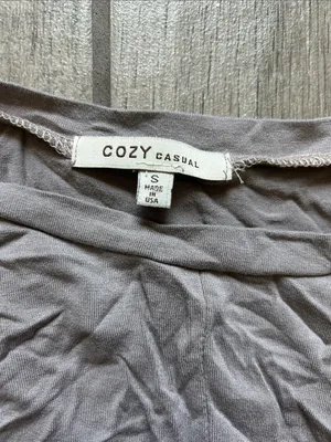 Cozy Casual Light Gray Long Sleeve Twist-Front Top thumbnail 2