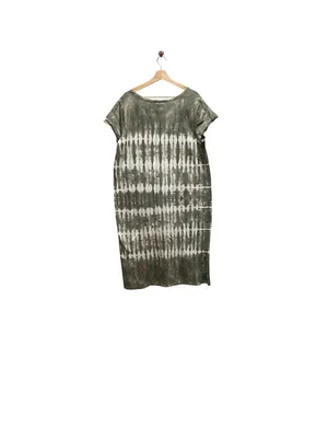 Gap Tie Dye T-Shirt Midi Dress Green Size XL Boho Casual Neutral Vacation Cute thumbnail 13