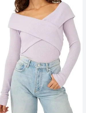 Free People NWT Marley Off The Sholder Long Sleeve Blouse thumbnail 1