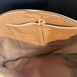 Lucky Brand Woven Leather Clutch Women Large Tan Bohemian Zipper Pouch thumbnail 9