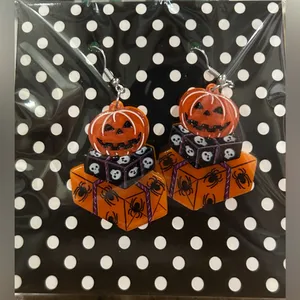 NWT Halloween Happy Mail Earrings by 50's Vintage Dame x Lipstick & Chrome thumbnail 2