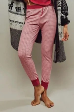 Free People‎ Intimately Chill Evening Pink Plaid Pajama Lounge Pants Size XS thumbnail 1