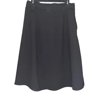 Express Black A-Line Tie-Waist Midi Skirt Size S Career Professional Solid Crepe thumbnail 2