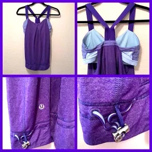NWOT Lululemon‎ Purple Built-In Bra Workout Tank Top Size 4-6​ thumbnail 2