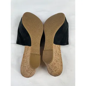 Nine West Women's Black Suede Shoes/Wedge Sandals Heel 4" Size 10 SKU 3742 thumbnail 7