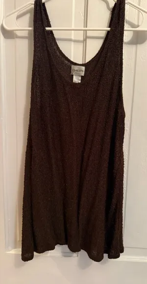 Chicos open knit tank thumbnail 1