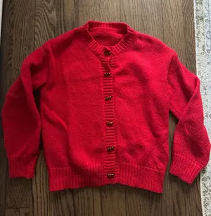 ASOS Red Button-Up Knit Cardigan thumbnail 1