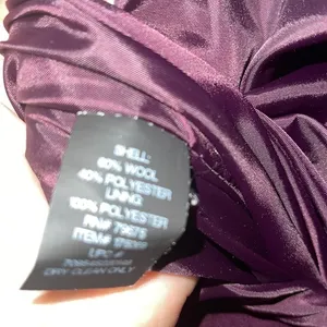 London Fog Wool Blend Peacoat Jacket Purple w/ Scarf Women’s Small thumbnail 5