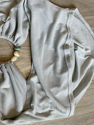 Women’s Light Gray Beaded Top Size XL thumbnail 2