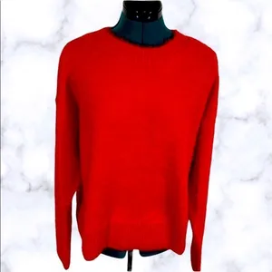 Sanctuary Popover Red Crewneck Sweater Top Blouse v6x thumbnail 3