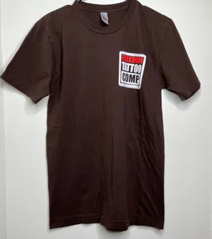 American Apparel Freedom Tattoo Comp Short Sleeve T Shirt Brown Back Graphic Size Small thumbnail 1