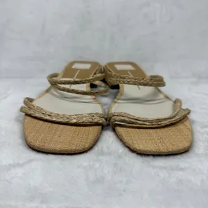 Dolce Vita Paily Braided Raffia Low Block Heel‎ Slide Sandals Tan Womens 8.5 thumbnail 2
