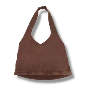 PacSun Brown Ribbed Halter Top V-Neck Open Back‎ Cropped Fitted Medium NWT NEW thumbnail 5