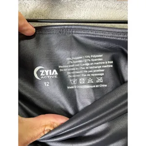 Zyia Active Light n‎ Tight Hi Rise 7/8 Leggings Black Reflective Metallic 12 New thumbnail 7
