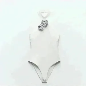 Zara halter neck white‎ top with rhinestones thumbnail 6