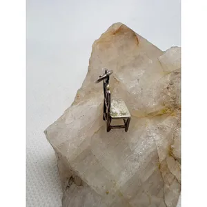 Vintage Sterling Silver Chair Charm 925 Miniature Furniture Pendant 1.32g thumbnail 4