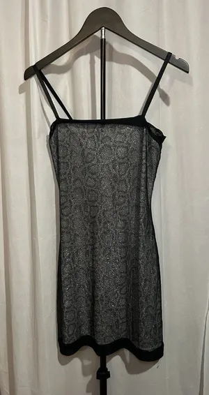 Vintage 1990s Byer Too! Glitter Mesh Leopard Print Slip Dress Size 3 thumbnail 1