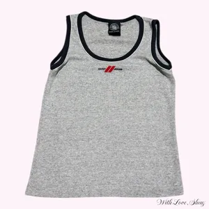 90s vintage DKNY grey and black tank top thumbnail 1