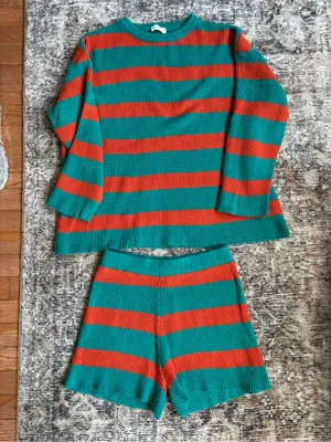 Pink Lily Sweater shorts set Green thumbnail 1