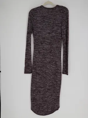 Wilfred Free Aritzia Dress Medoum Burgundy Marled Long Sleeve Scoop Neck Stretch thumbnail 9