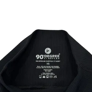 90° Degree by Reflex Womens XS Biker Shorts Black 5" Rib Knit Stretch thumbnail 3
