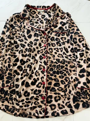 Soma Modal Cotton Animal Print long sleeve button down pajama top size large thumbnail 1