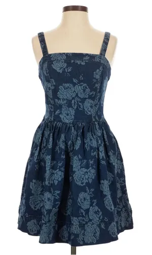 Steve Madden Floral Denim Mini Dress thumbnail 1