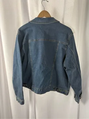 Time and Tru Denim Jacket Classic Fit Button Front Jean Jacket XXL GUC Plus Size thumbnail 4