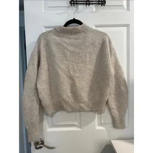 Everlane Cream Ribbed Turtleneck Alpaca and Merino Wool Sweater thumbnail 5
