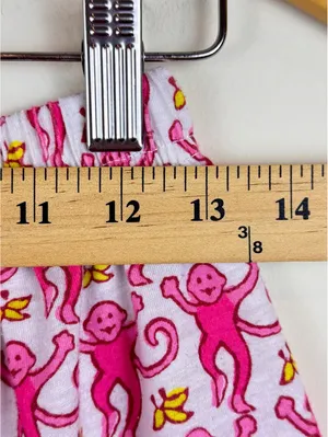Pink Monkey Print Pajama Set Short Sleeve Top & Shorts Size L thumbnail 11