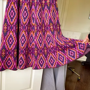 Farm Rio Tapestry Scarf Sweater‎ Maxi Dress Knit Pink Multi Small NWT thumbnail 3