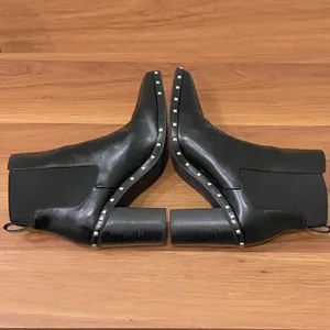 CHARLES by Charles David Dodger Black Pointy Studded Chunky Chelsea Booties 6.5 thumbnail 7
