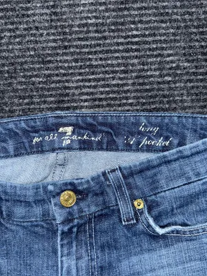 RARE 7 For All Mankind A Pocket Low Rise Bootcut Jeans Sz 28 x 30.5 USA Made VTG thumbnail 7