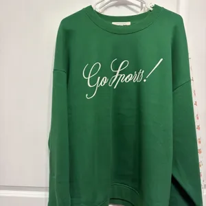 Favorite Daughter Green Go Sports Graphic Crewneck Cotton Fleece Relaxed L NWT thumbnail 2