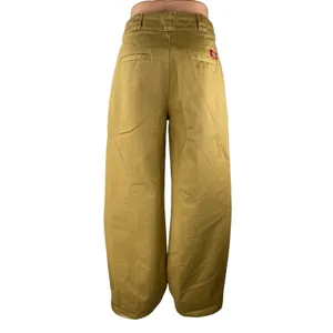 Dickies Women's Khaki Beige High Waist Loose Fit Wide Leg Baggy Pants Size 25 thumbnail 2