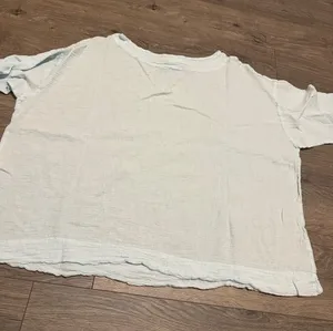 bryn Walker Soft Light Blue Short Sleeve Gauze Tee thumbnail 1