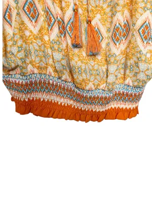 Rose + Olive Halter Boho Southwestern Print Top Size L thumbnail 5
