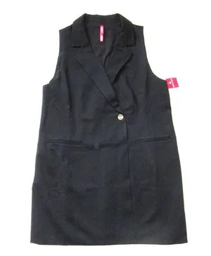 NWT Spanx 20897R Perfect Ponte Vest Mini in Classic Black Sleeveless Dress L thumbnail 1