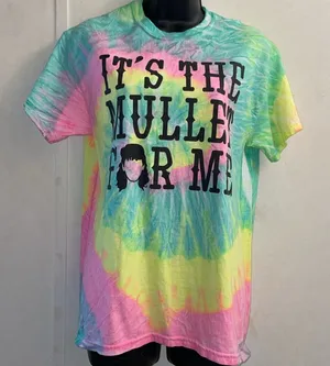 Women’s size‎ medium, tie-dye graphic T-shirt. “It’s the mullet for me”. thumbnail 1