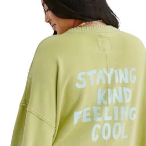 Aerie Lime Green Down To Earth Staying Kind Feeling Cool Oversized Sweatshirt XS thumbnail 4