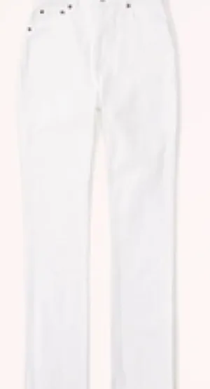 Abercrombie & Fitch White Slim Straight Pants thumbnail 1