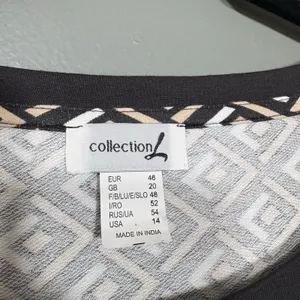 Collection L T-Shirt Dress Black & Tan Geometric Casual - Women's Plus Size 14 thumbnail 5