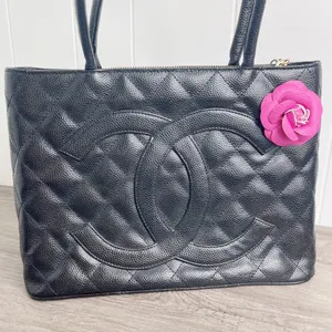 Camellia Flower Vegan Leather Magnetic Bag Charm thumbnail 5