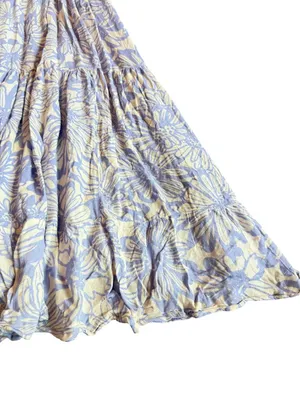 Intimately Free People Purple Cream Floral Tiered Maxi Dress Swing X-Small thumbnail 8