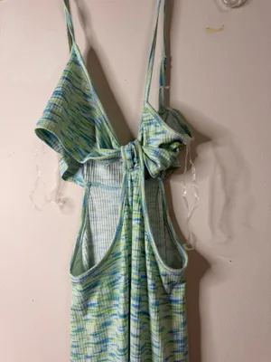Women’s Sleeveless Knit Dress in Mint & Aqua thumbnail 2