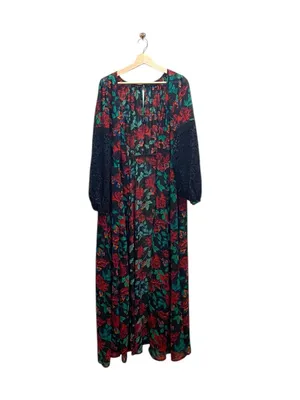 Torrid Long Line Duster Cardigan Green Size 1X Floral Spring Bohemian Coastal thumbnail 2