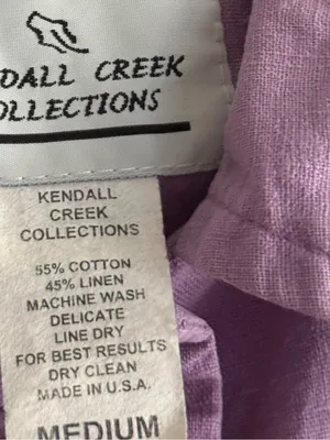 Kendall Creek Collections Lavender Cotton Linen Button Vest M Made USA thumbnail 8