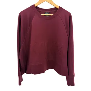 Nike Dri-Fit Embossed Logo Sweatshirt XL Burgundy Crewneck Raglan Athleisure‎ thumbnail 3