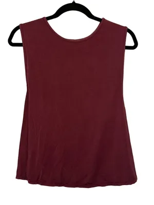 BUFFBUNNY Twist Back Tank Top Medium‎ Burgundy Athleisure Workout Gym Activewear thumbnail 1