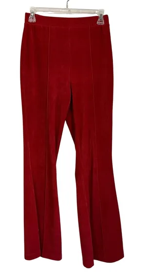 Aerie Groove ON Velour High Waisted Flare Pant Pull ON‎ Ribbed Red Size S thumbnail 1